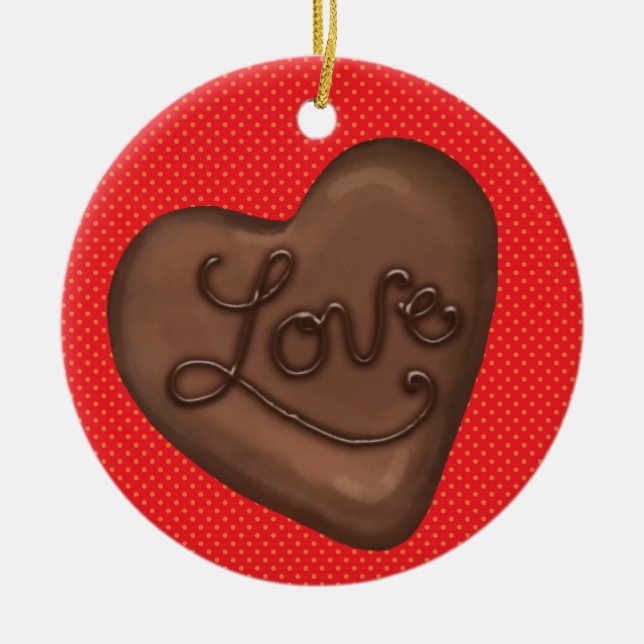 Chocolate Candy Love - SRF Ceramic Ornament (Front)