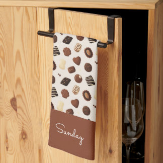 Chocolate candy pattern kitchen towel