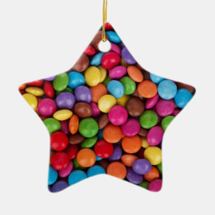Chocolate candy rainbow colour ceramic ornament