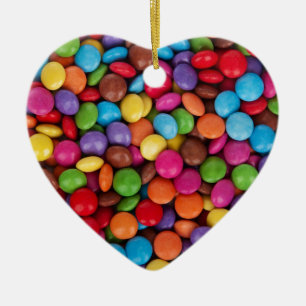 Chocolate candy rainbow colour ceramic ornament