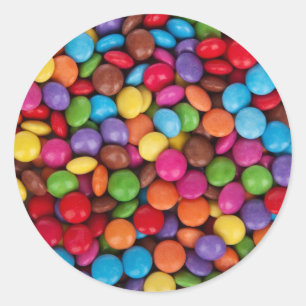 Chocolate candy rainbow colour classic round sticker