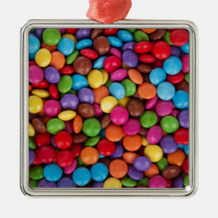 Chocolate candy rainbow colour metal ornament