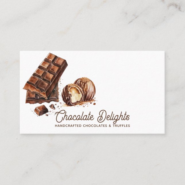 Chocolate Candy & Truffle Desserts Catering Business Card (Front)