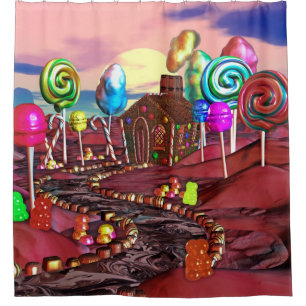 Chocolate Candyland Shower Curtain