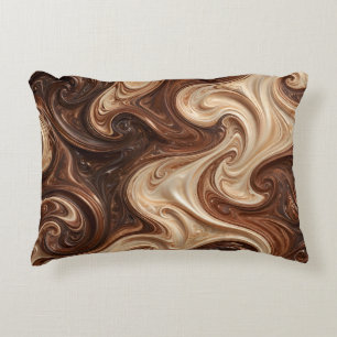 Chocolate Cappuccino Swirl Rich Textural Accent Pillow