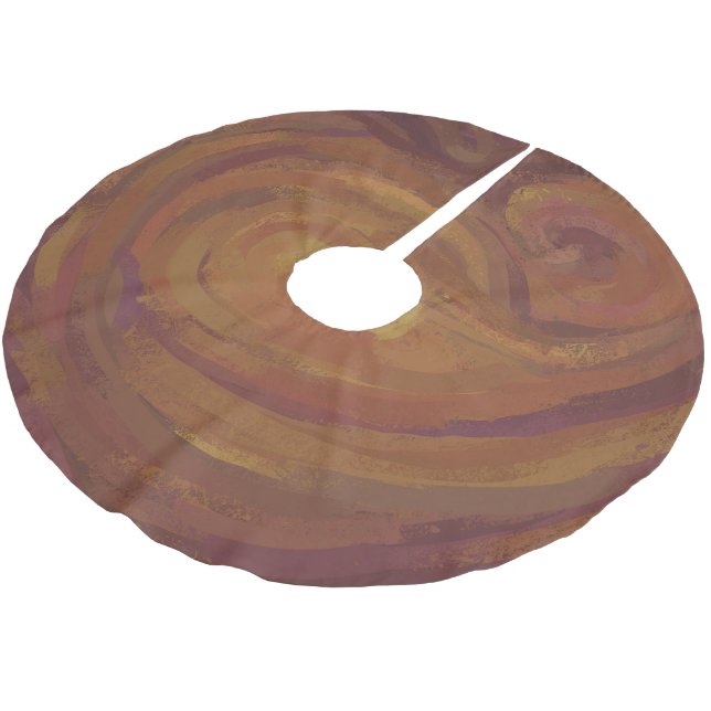 Chocolate Carmel Swirl Brushed Polyester Tree Skirt (Angled)