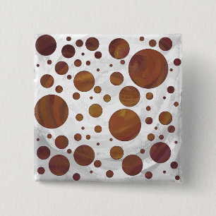 Chocolate Carmel Swirl Polka Dot 2 Inch Square Button