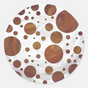Chocolate Carmel Swirl Polka Dot Classic Round Sticker