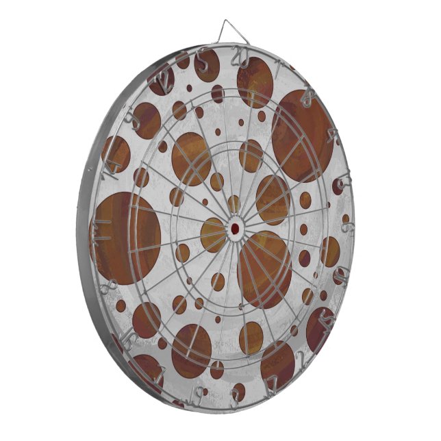 Chocolate Carmel Swirl Polka Dot Dartboard (Front Left)