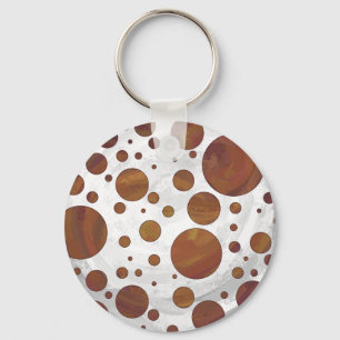 Chocolate Carmel Swirl Polka Dot Keychain