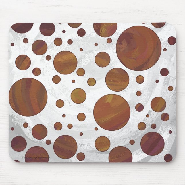 Chocolate Carmel Swirl Polka Dot Mouse Pad (Front)