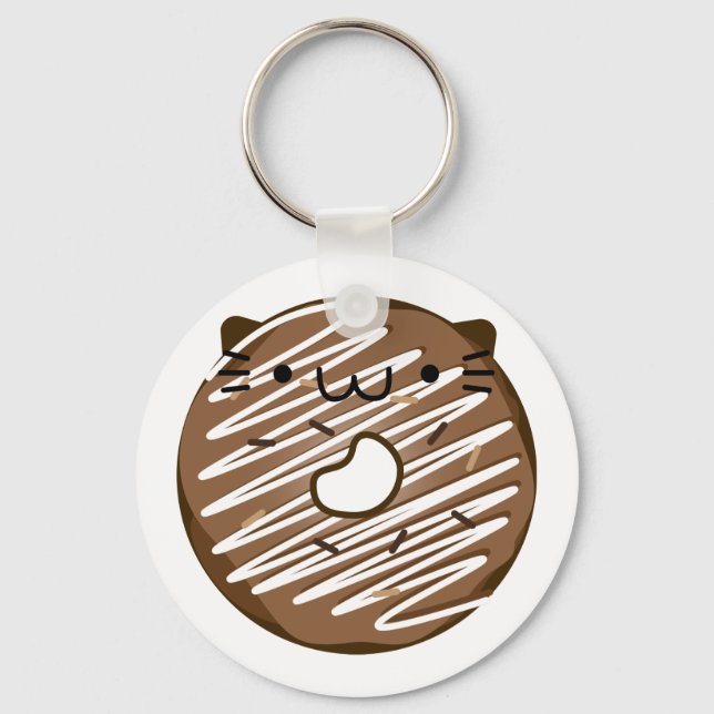Chocolate Cat Doughnut Keychain (Front)