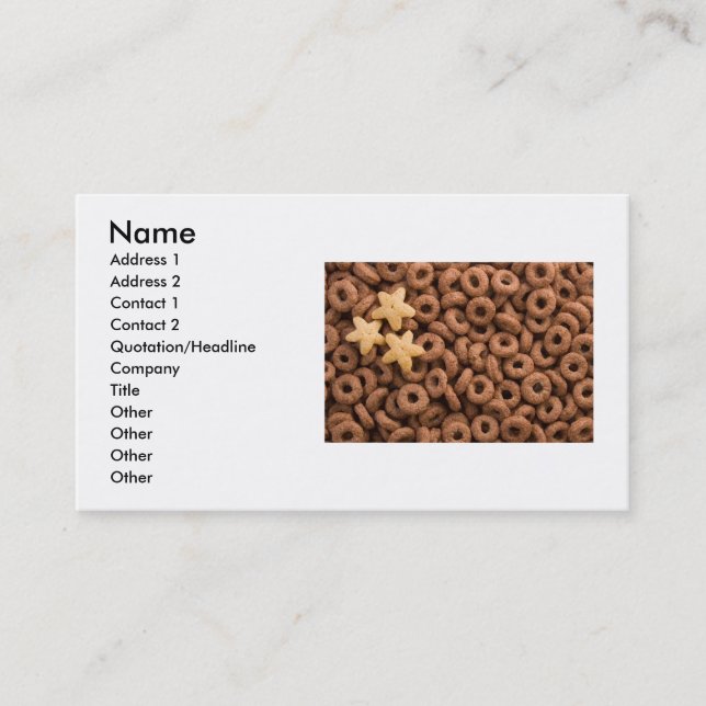 Chocolate Cereal Business Card (Front)
