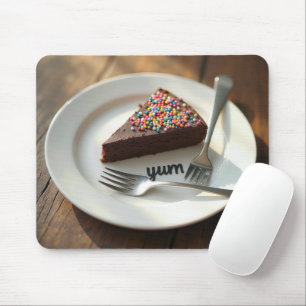 Chocolate Cheesecake On a Plate Mouse Pad