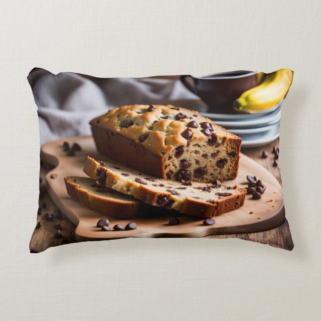 Chocolate Chip Banana Bread Accent Pillow (Front)