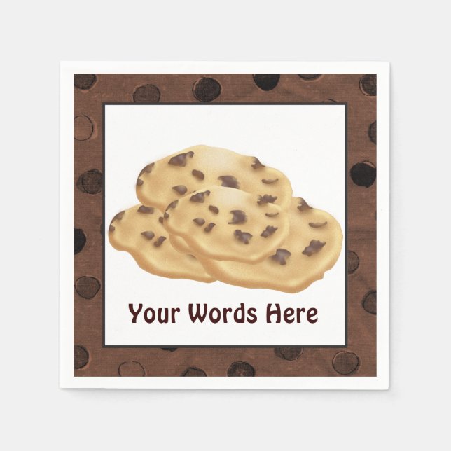 Chocolate Chip Cookie add words paper napkins (Front)