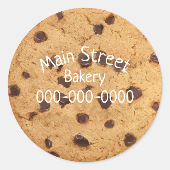 Chocolate Chip Cookie background for bakery Classic Round Sticker (Front)