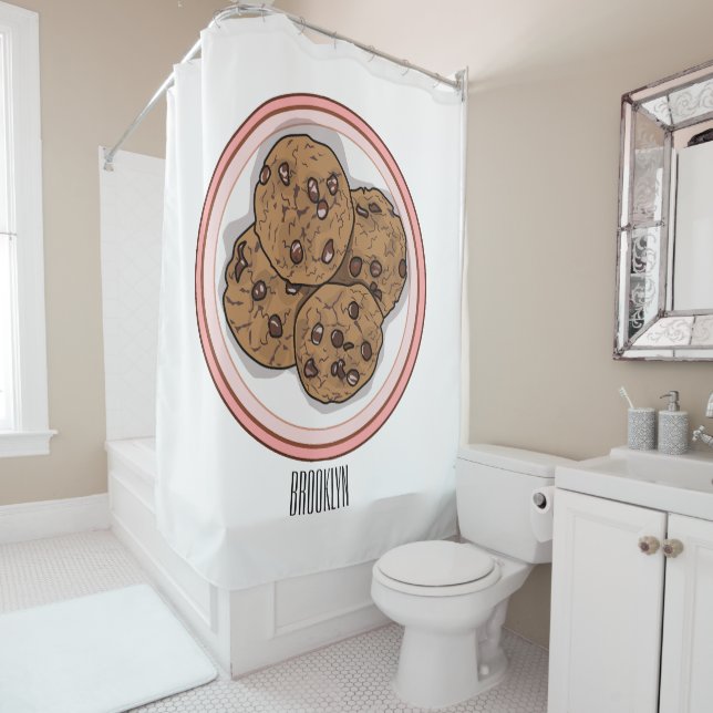 Chocolate chip cookie cartoon illustration (In Situ)