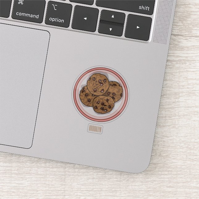 Chocolate chip cookie cartoon illustration (Detail)