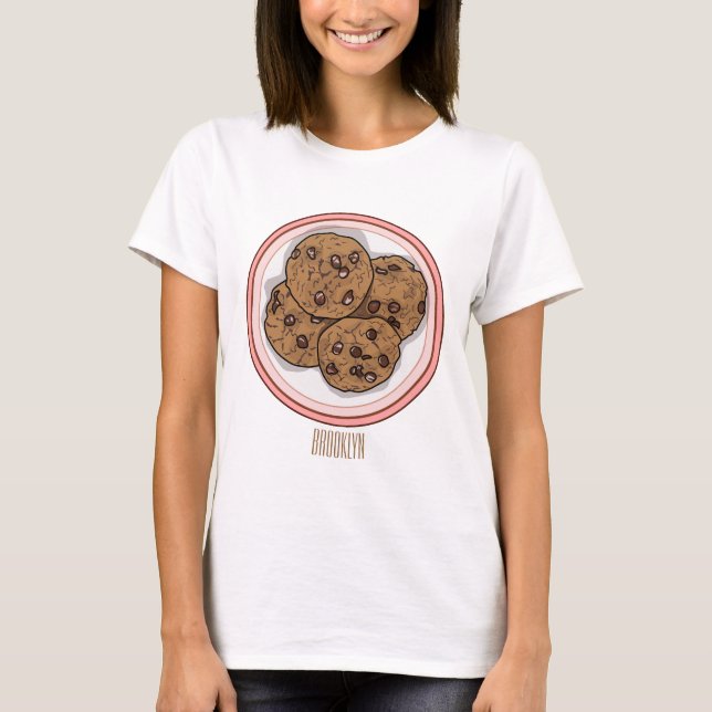 Chocolate chip cookie cartoon illustration  T-Shirt (Front)