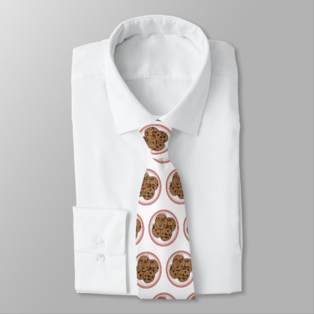 Chocolate chip cookie cartoon illustration  tie (Tied)