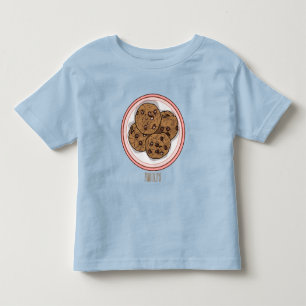 Chocolate chip cookie cartoon illustration toddler t-shirt