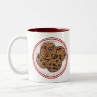 Chocolate chip cookie cartoon illustration