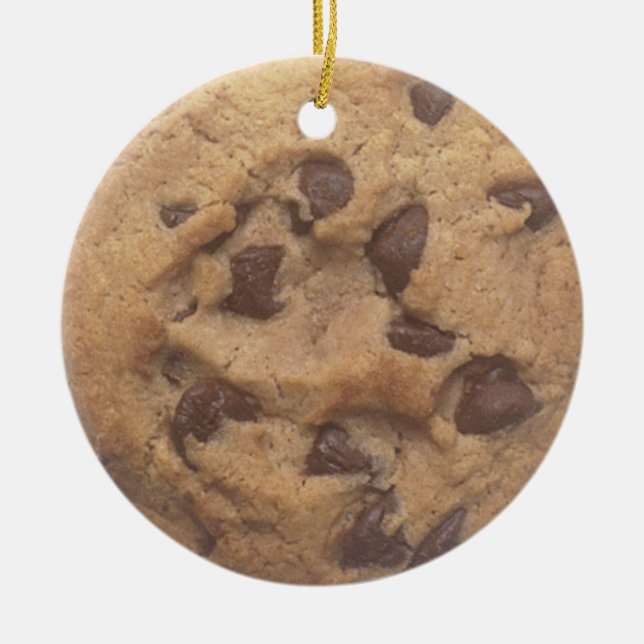 Chocolate chip cookie ceramic ornament (Front)