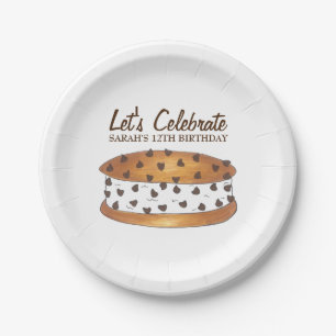 Chocolate Chip Cookie Chipwich Ice Cream Sandwich Paper Plate