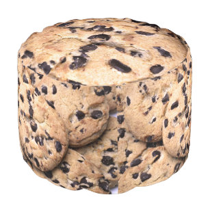 Chocolate Chip Cookie close-up Pouf