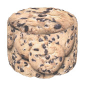 Chocolate Chip Cookie close-up Pouf (Angled Back)