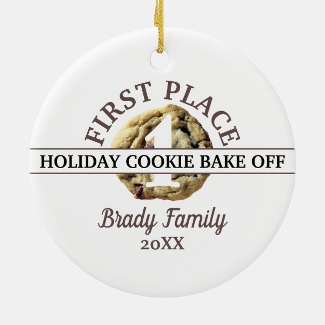 Chocolate Chip Cookie Contest First Place Winner C Ceramic Ornament (Back)