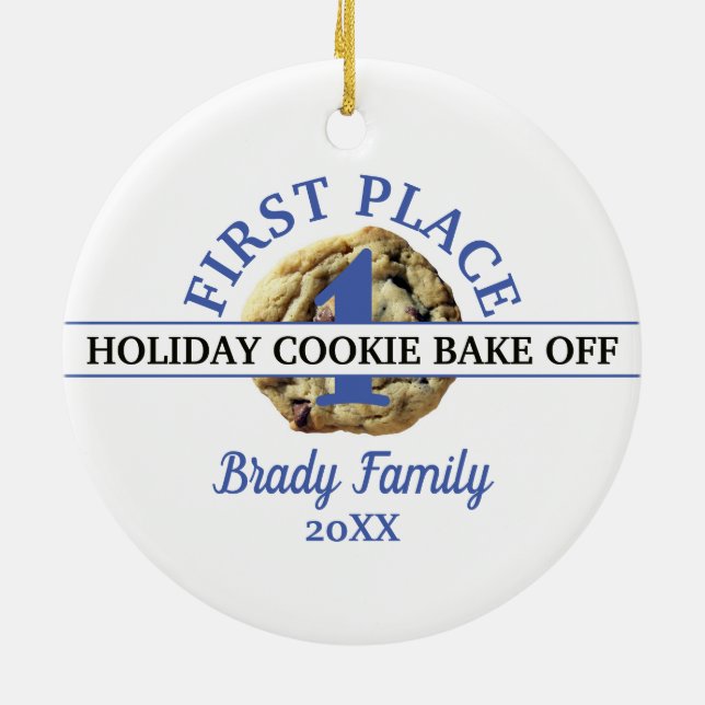 Chocolate Chip Cookie Contest First Place Winner Ceramic Ornament (Back)