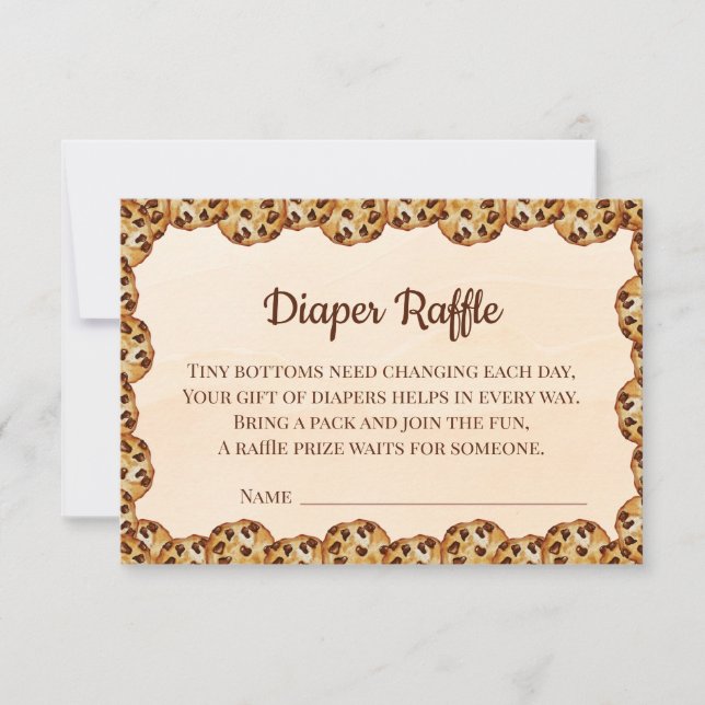 Chocolate Chip Cookie Diaper Raffle Card | Sweet (Front)