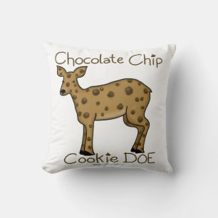 Chocolate Chip Cookie Doe Throw Pillow
