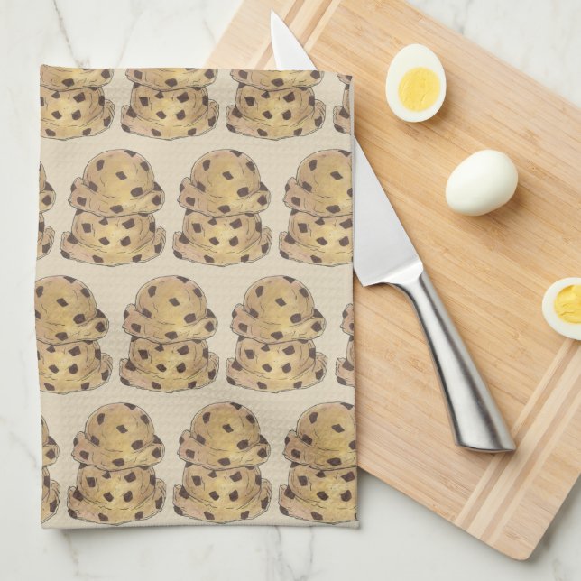Chocolate Chip Cookie Dough Bakery Pastry Chef Kitchen Towel (Quarter Fold)