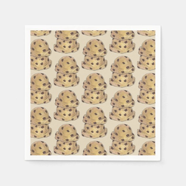 Chocolate Chip Cookie Dough Bakery Pastry Chef Napkin (Front)