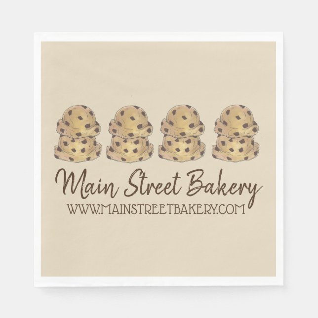 Chocolate Chip Cookie Dough Bakery Pastry Chef Napkin (Front)