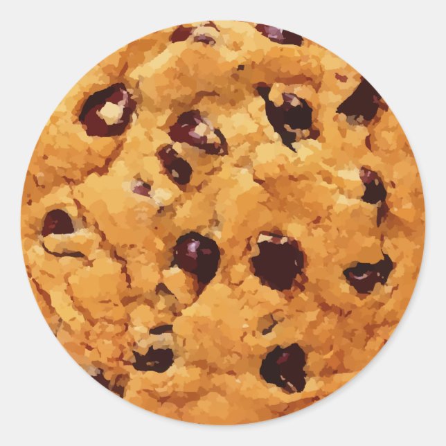 Chocolate Chip Cookie Image Classic Round Sticker (Front)