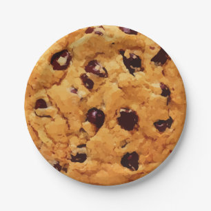Chocolate Chip Cookie Image Paper Plate