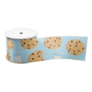 Chocolate Chip Cookie Kids 1st Birthday Party Blue Satin Ribbon