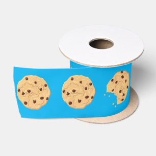 Chocolate Chip Cookie Kids 1st Birthday Party Blue Satin Ribbon