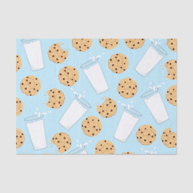 Chocolate Chip Cookie Kids 1st Birthday Party Blue Tissue Paper (Front)