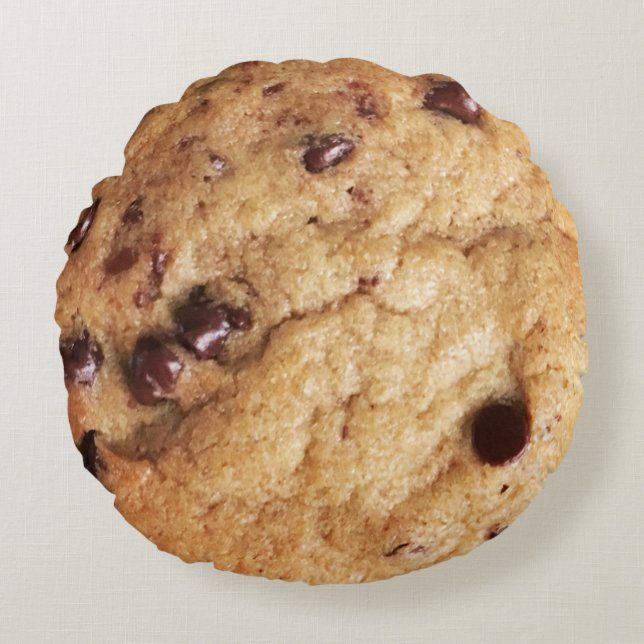 Chocolate Chip Cookie Lover Round Pillow (Front)