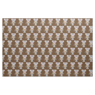 Chocolate chip cookie mouse combed cotton material fabric