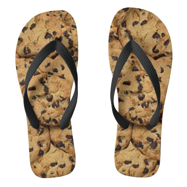 Chocolate Chip Cookie Pattern Flip Flops (Footbed)
