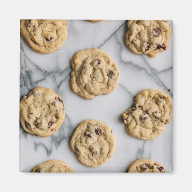 Chocolate Chip Cookie Pattern Photo Magnet (Front)