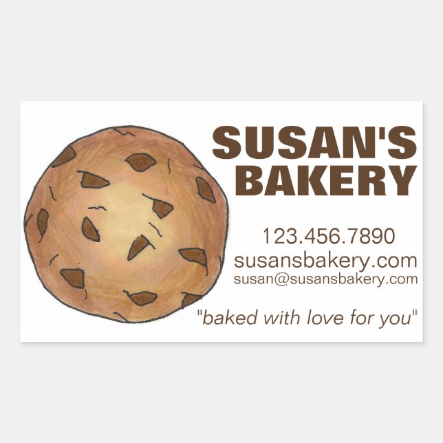 Chocolate Chip Cookie Personalized Bakery Stickers (Front)