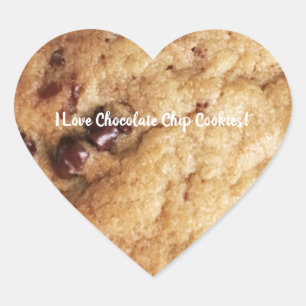 Chocolate Chip Cookie Personalized Text Heart Sticker