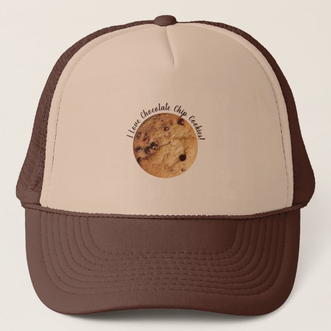 Chocolate Chip Cookie Personalized Text Trucker Hat (Front)